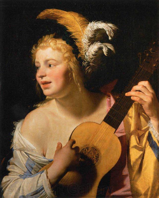 Gerard van Honthorst Woman Playing the Guitar Spain oil painting art